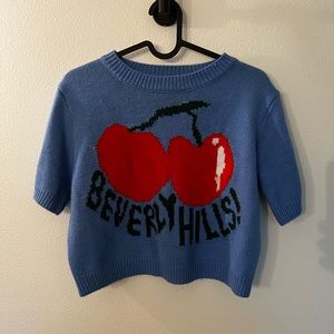 Cotton graphic crop top